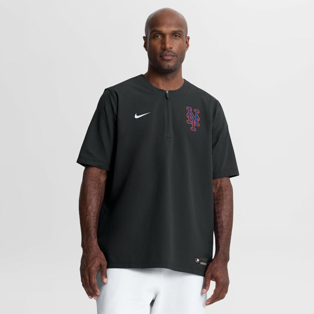 New York Mets Nike Authentic Collection Dri-FIT Quarter-Zip Windshirt - Black - Nike Lifestyle