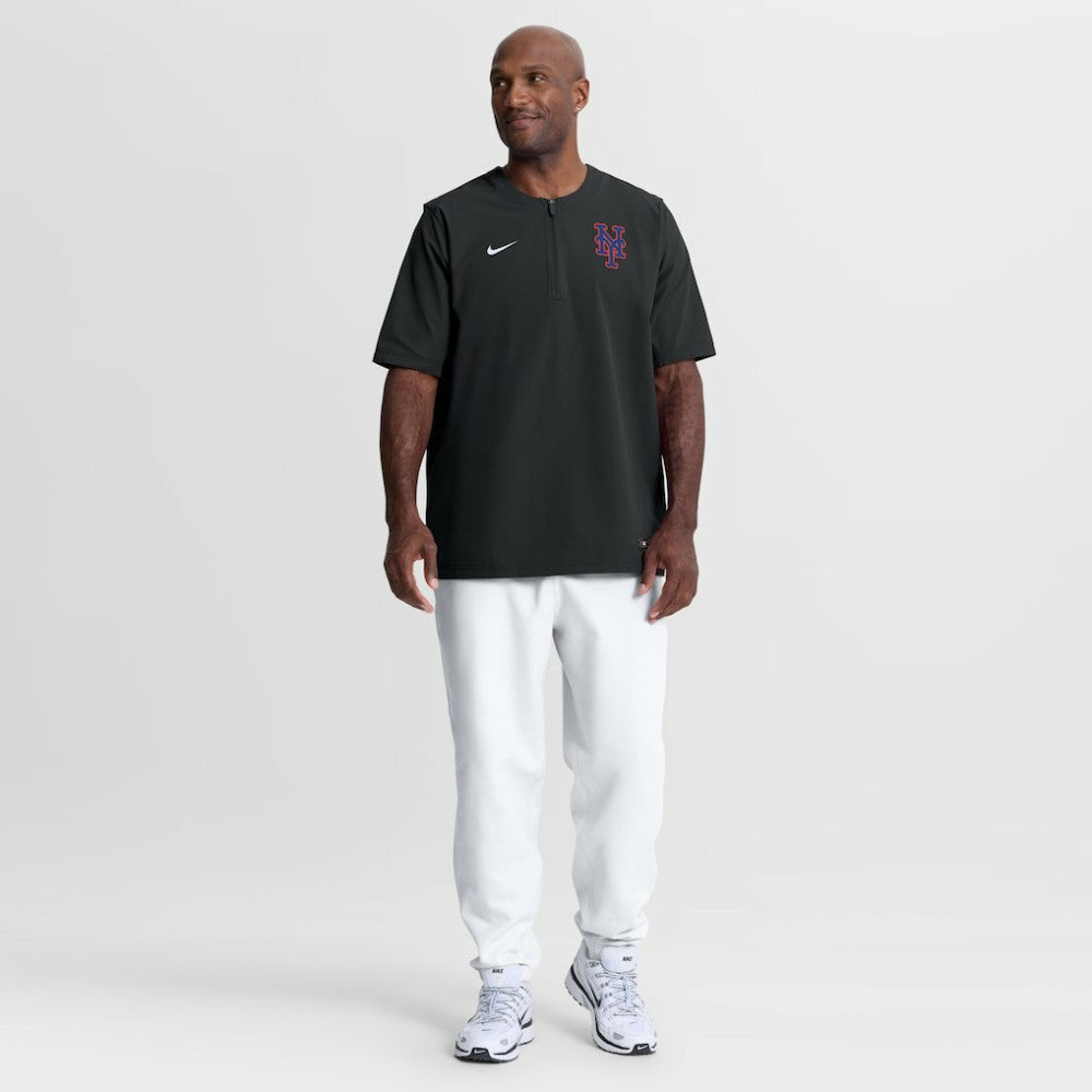 New York Mets Nike Authentic Collection Dri-FIT Quarter-Zip Windshirt - Black - Nike Lifestyle