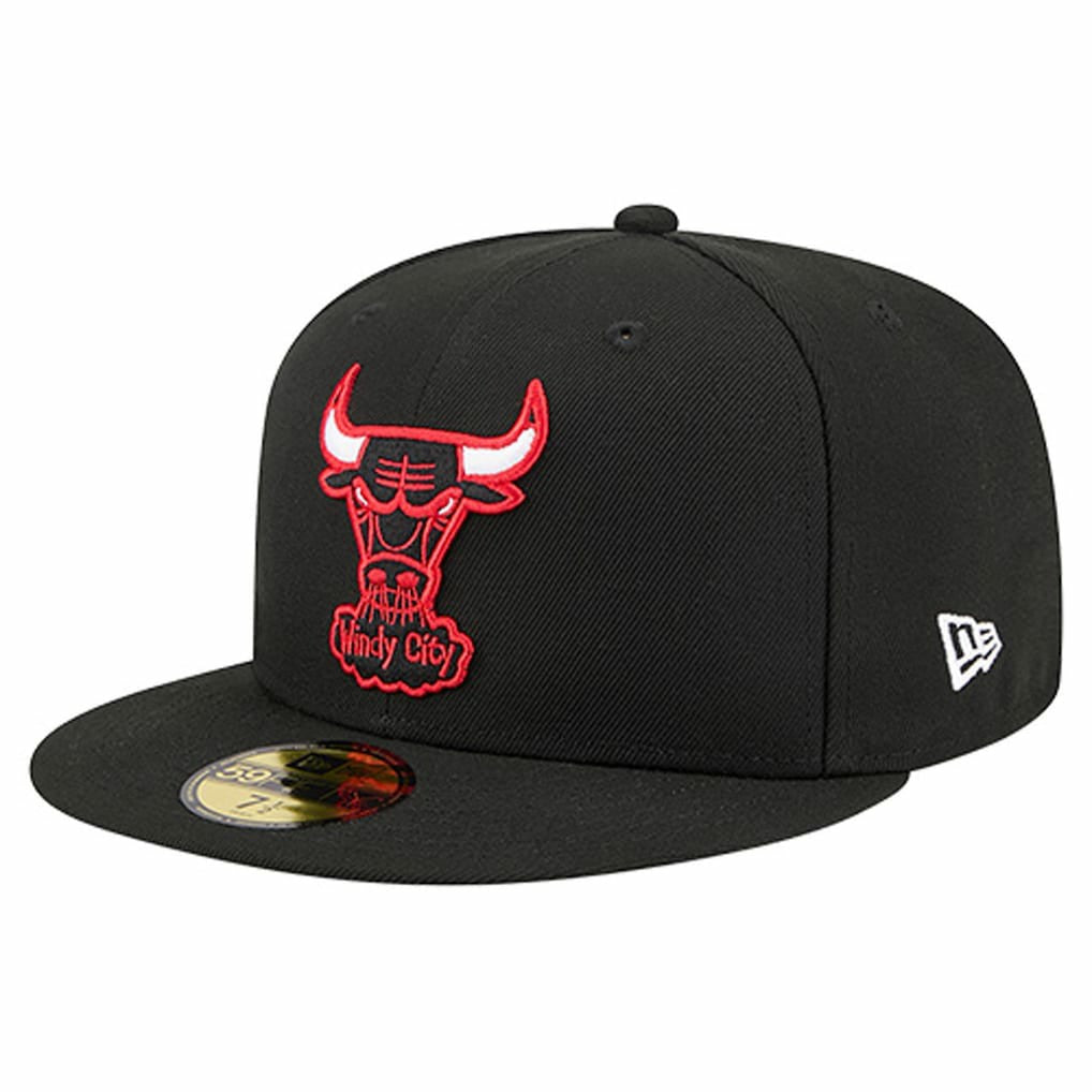 Chicago Bulls Core Logo 59FIFTY Fitted Hat Black | New Era online