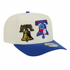Philadelphia 76ers Illustrated Mascot 2-Toned Pre-Curved A-Frame 9FIFTY Adjustable Hat Cream | New Era discount