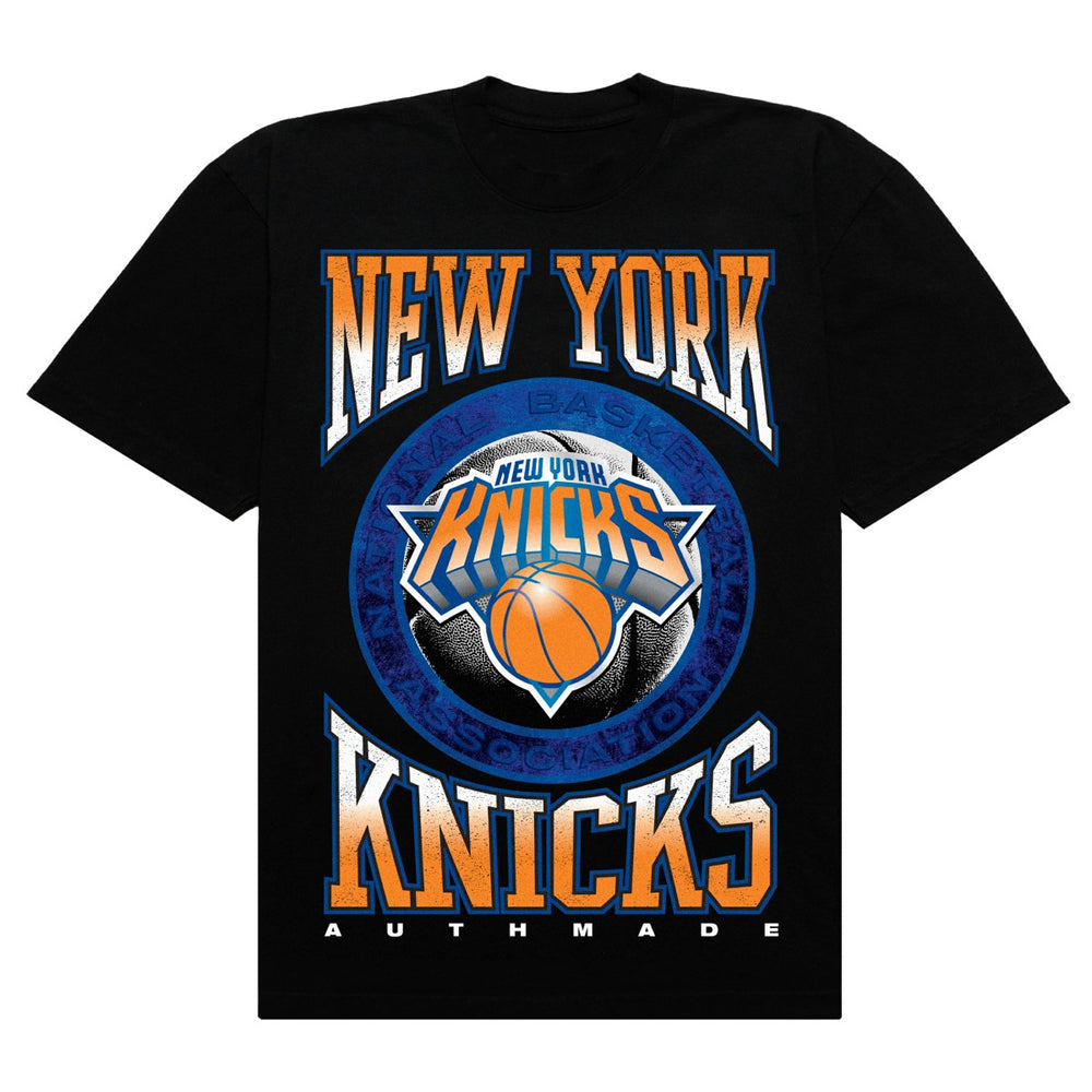 New York Knicks Authmade Vintage Metal Premium Heavyweight T-Shirt Black