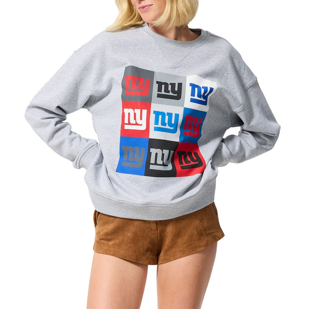 New York Giants Terez Women's Technicolor Oversized Sweatshirt Gray