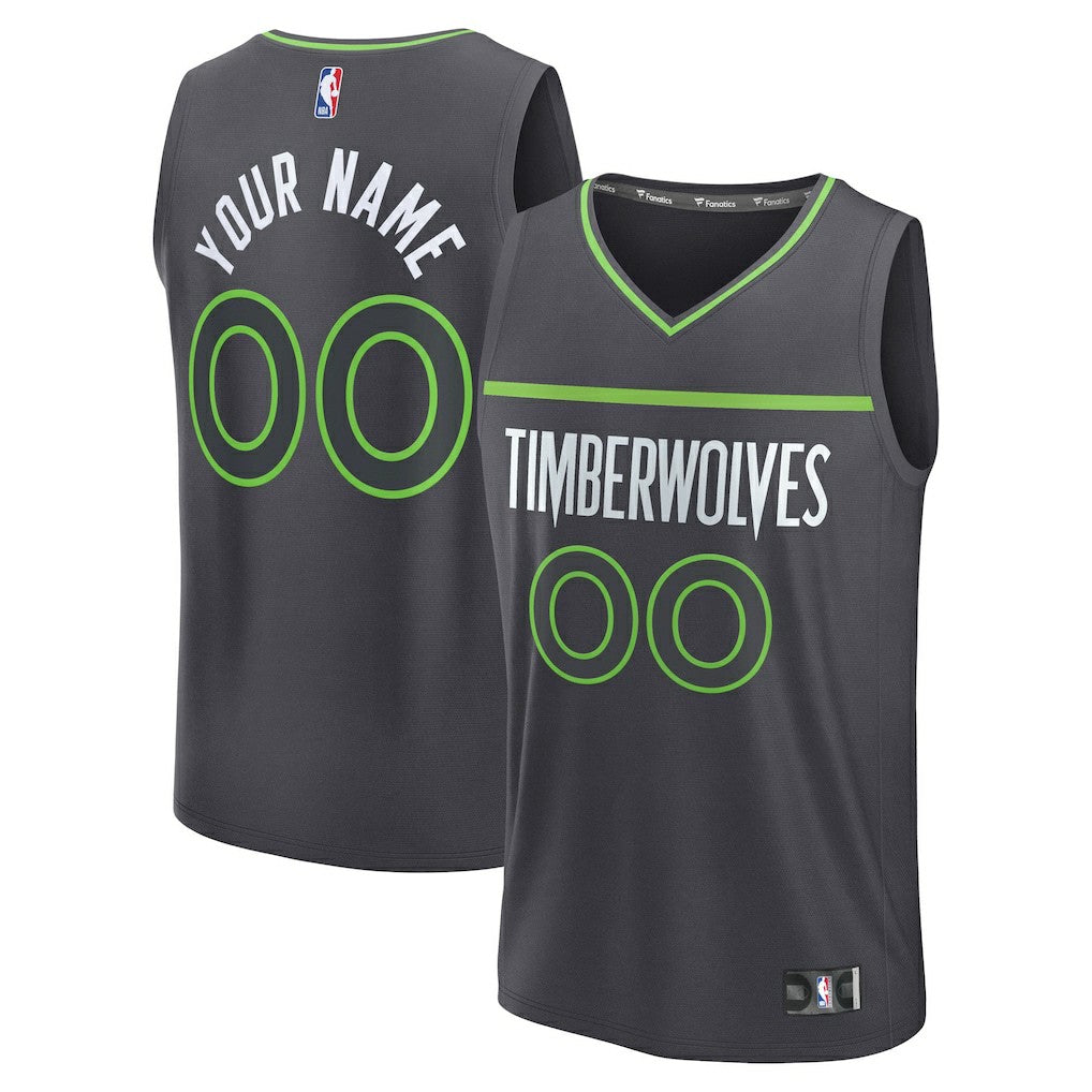 Minnesota Timberwolves Fastbreak Custom Jersey Statement Edition Anthracite | Fanatics for sale