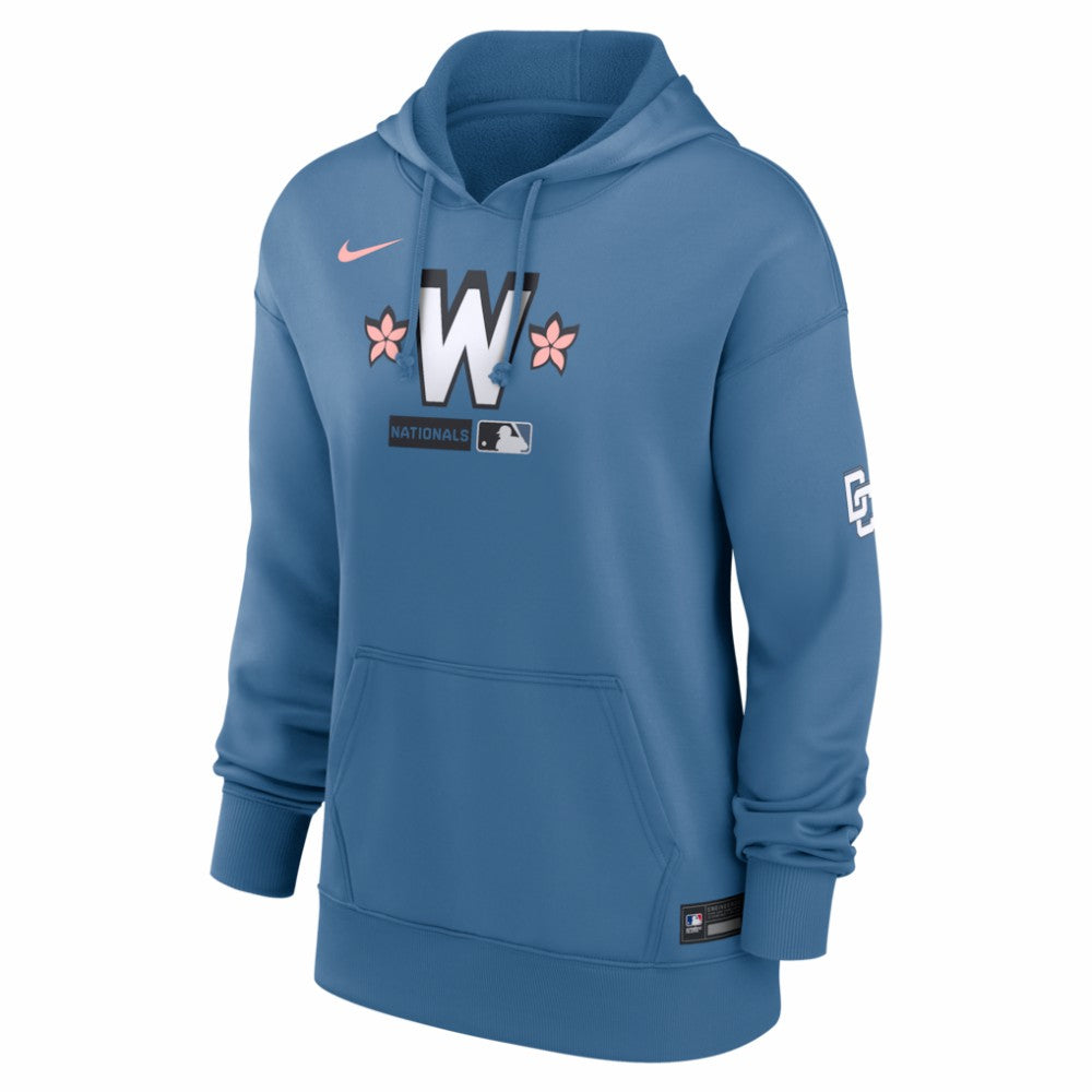 Washington Nationals Nike Women's Authentic Collection City Connect Therma Hoodie - Blue - Nike on Sale