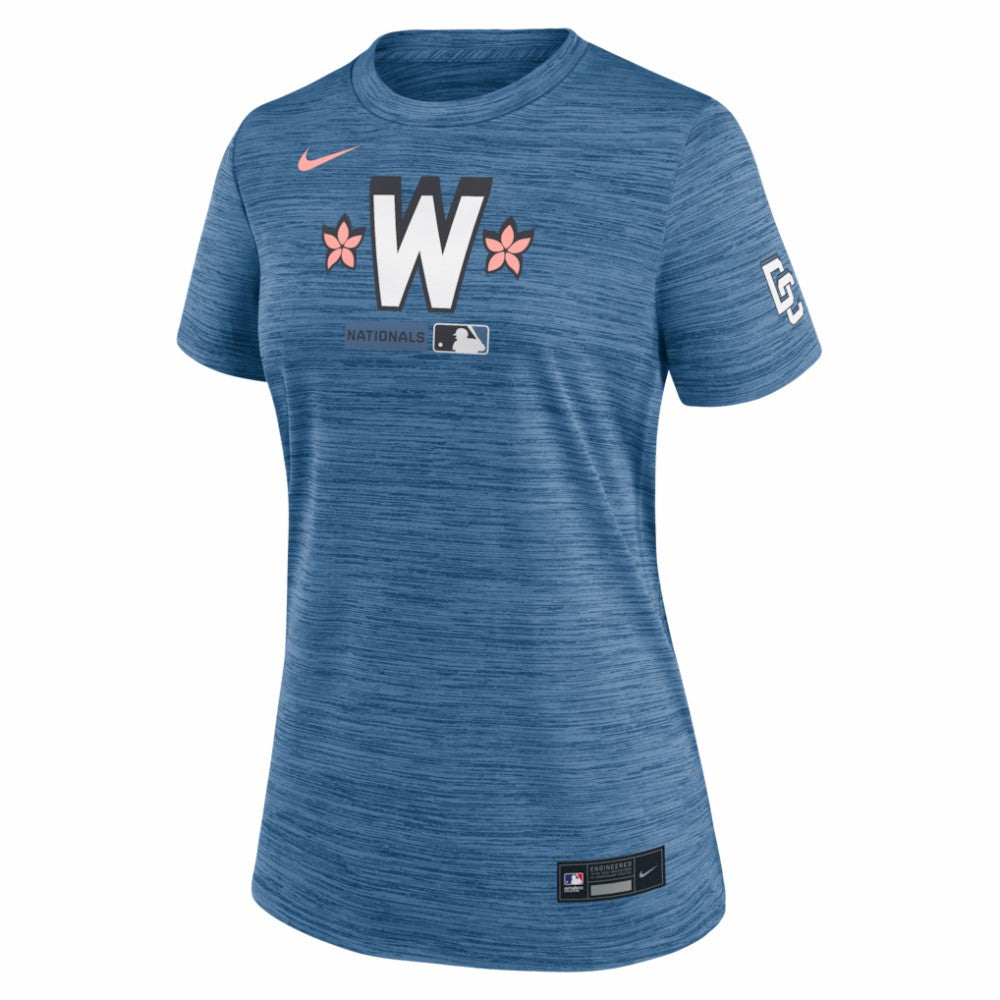 Washington Nationals Nike Women's Authentic Collection City Connect Velocity Dri-FIT T-Shirt - Blue - Nike Online