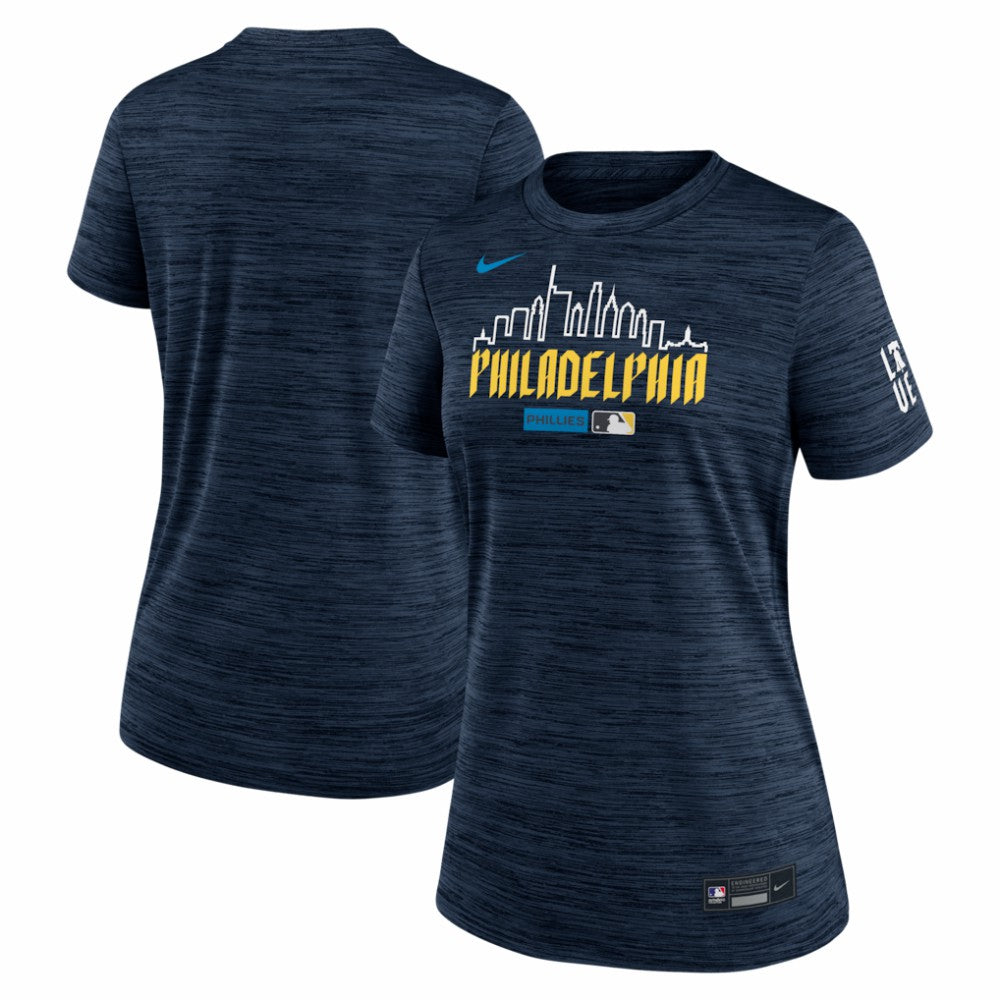 Philadelphia Phillies Nike Women's Authentic Collection City Connect Velocity Dri-FIT T-Shirt - Navy - Nike Sale