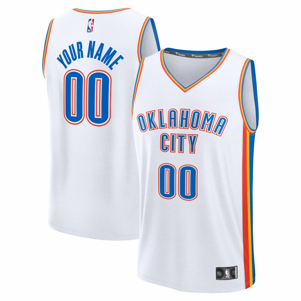 Oklahoma City Thunder Fast Break Custom Jersey Association Edition White | Fanatics for sale