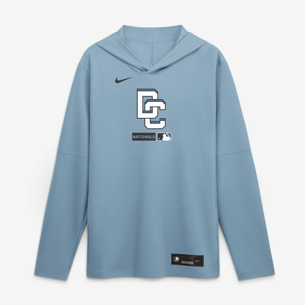 Washington Nationals Nike City Connect Dri-FIT Long Sleeve Hooded T-Shirt - Blue - Nike Sale