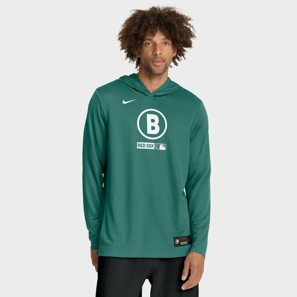 Boston Red Sox Nike City Connect Dri-FIT Long Sleeve Hooded T-Shirt - Green - Nike Discount