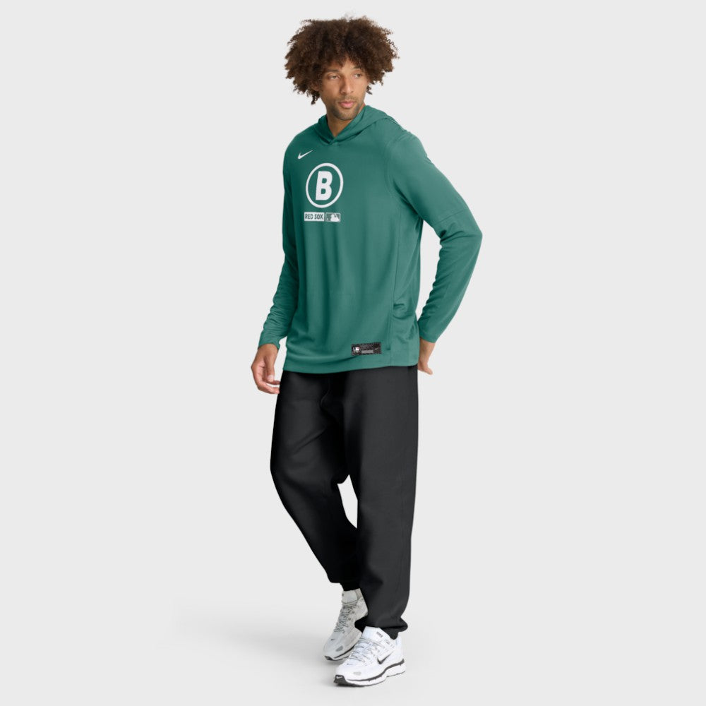 Boston Red Sox Nike City Connect Dri-FIT Long Sleeve Hooded T-Shirt - Green - Nike Discount