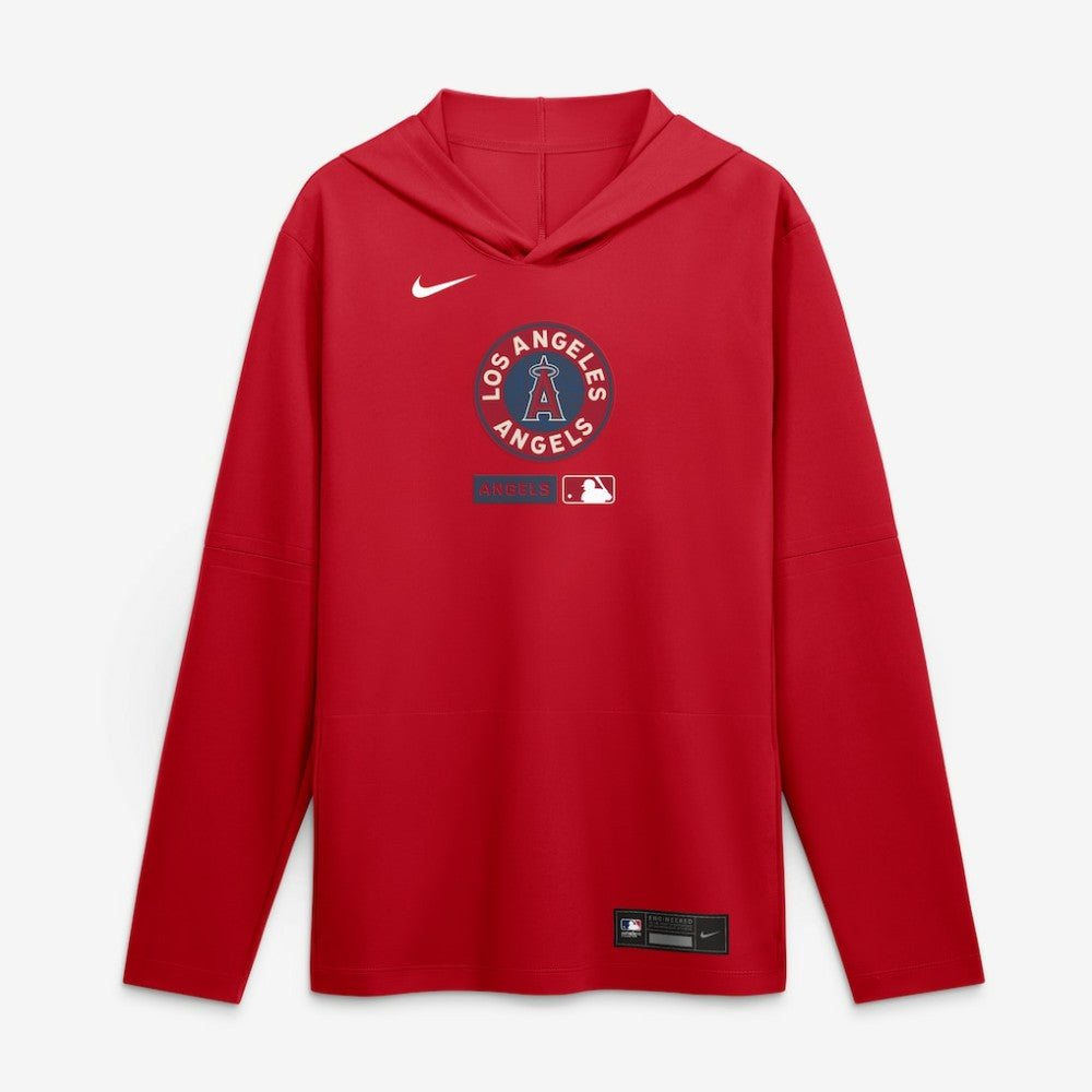 Los Angeles Angels Nike City Connect Dri-FIT Long Sleeve Hooded T-Shirt - Red - Nike Lifestyle