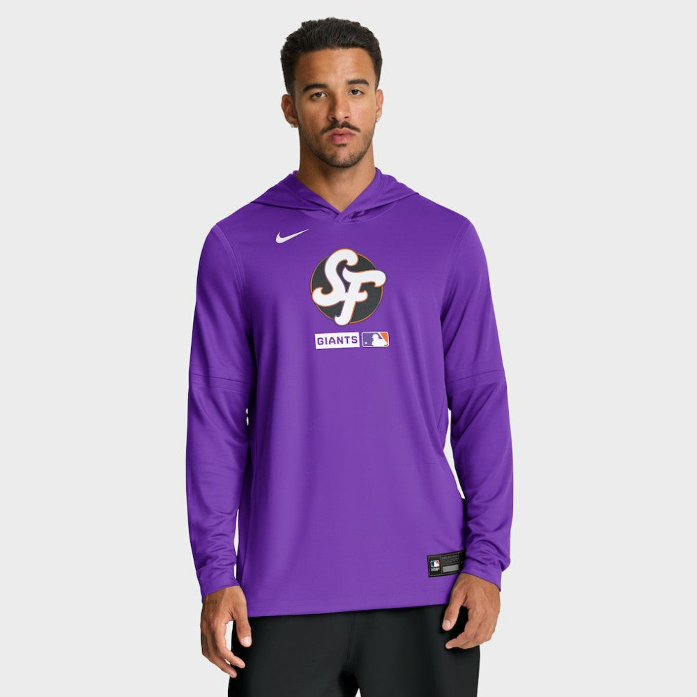 San Francisco Giants Nike City Connect Dri-FIT Long Sleeve Hooded T-Shirt - Purple - Nike Sale