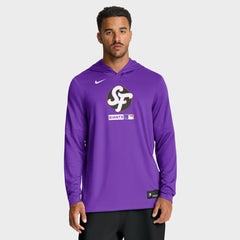 San Francisco Giants Nike City Connect Dri-FIT Long Sleeve Hooded T-Shirt - Purple - Nike Sale
