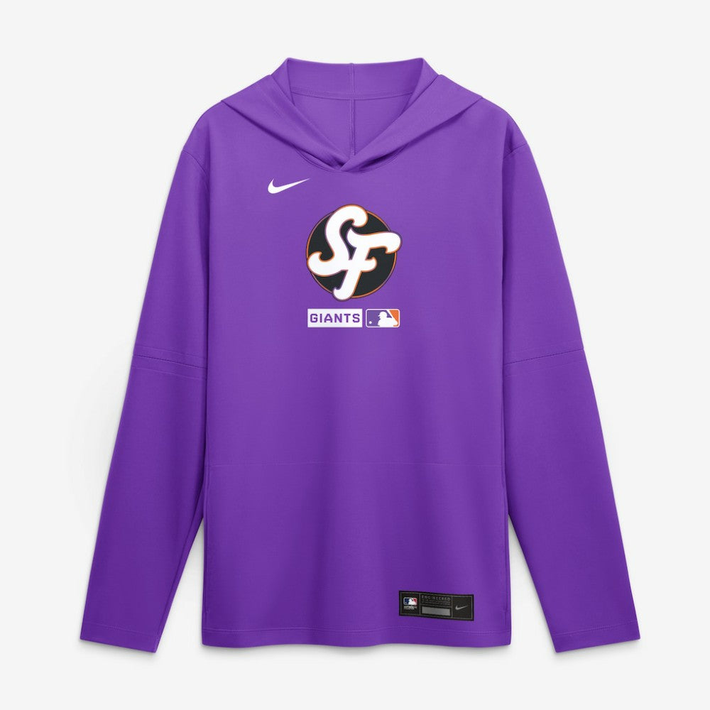 San Francisco Giants Nike City Connect Dri-FIT Long Sleeve Hooded T-Shirt - Purple - Nike Sale