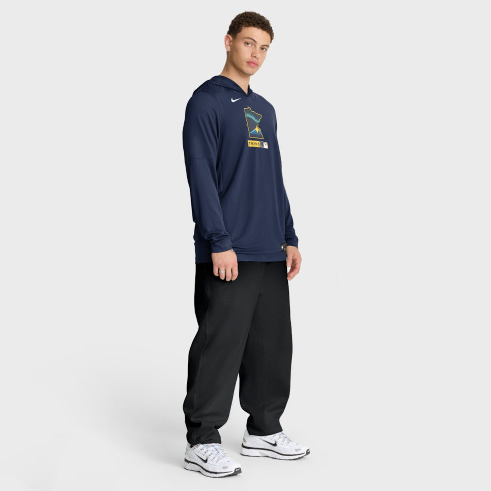Minnesota Twins Nike City Connect Dri-FIT Long Sleeve Hooded T-Shirt - Navy - Nike on Sale