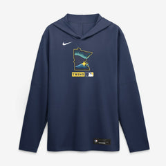Minnesota Twins Nike City Connect Dri-FIT Long Sleeve Hooded T-Shirt - Navy - Nike on Sale