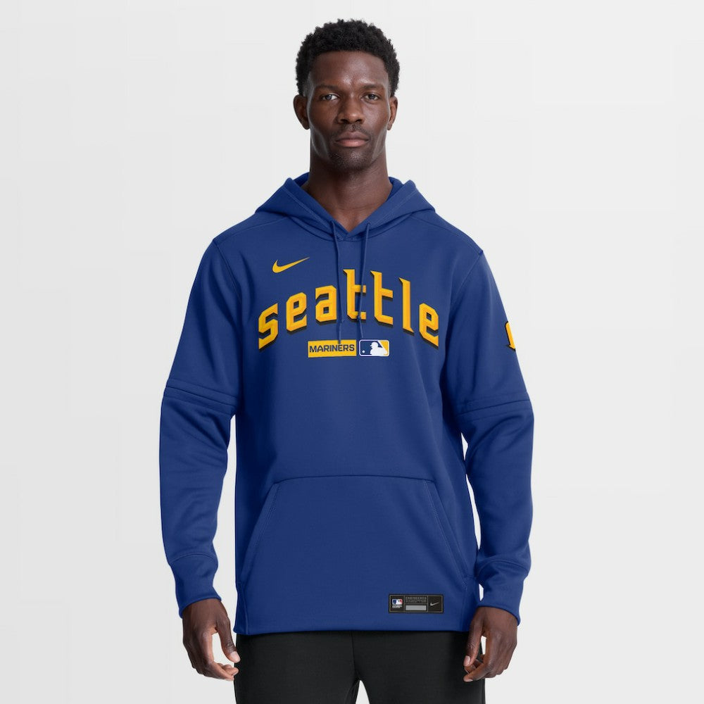 Seattle Mariners Nike Authentic Collection City Connect Therma-FIT Hoodie - Royal - Nike on Sale