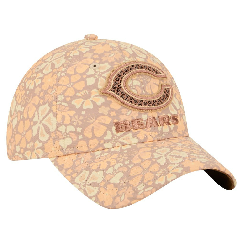 Chicago Bears New Era Women's Floral 9TWENTY Adjustable Hat Tan