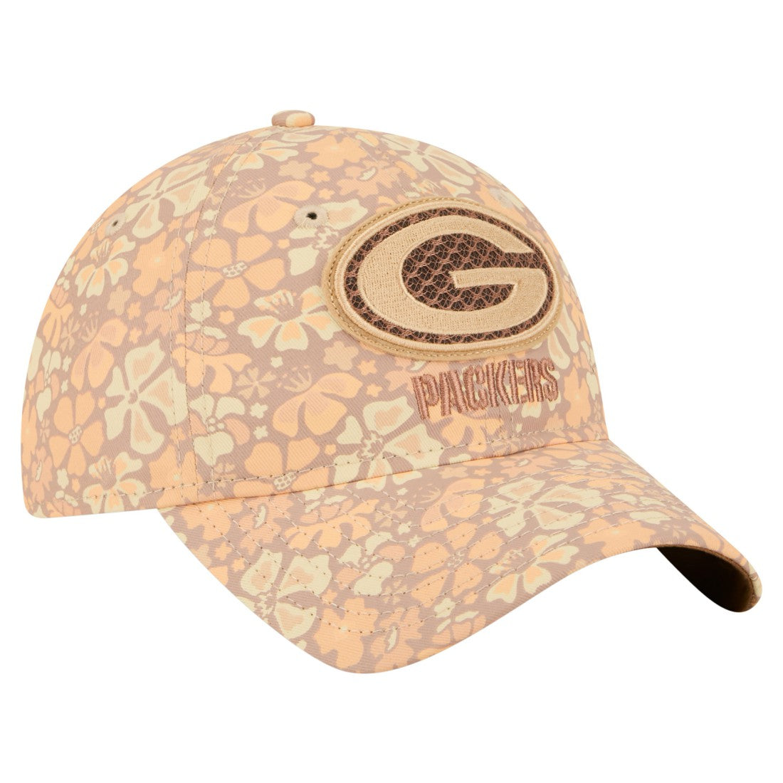 Green Bay Packers New Era Women's Floral 9TWENTY Adjustable Hat Tan