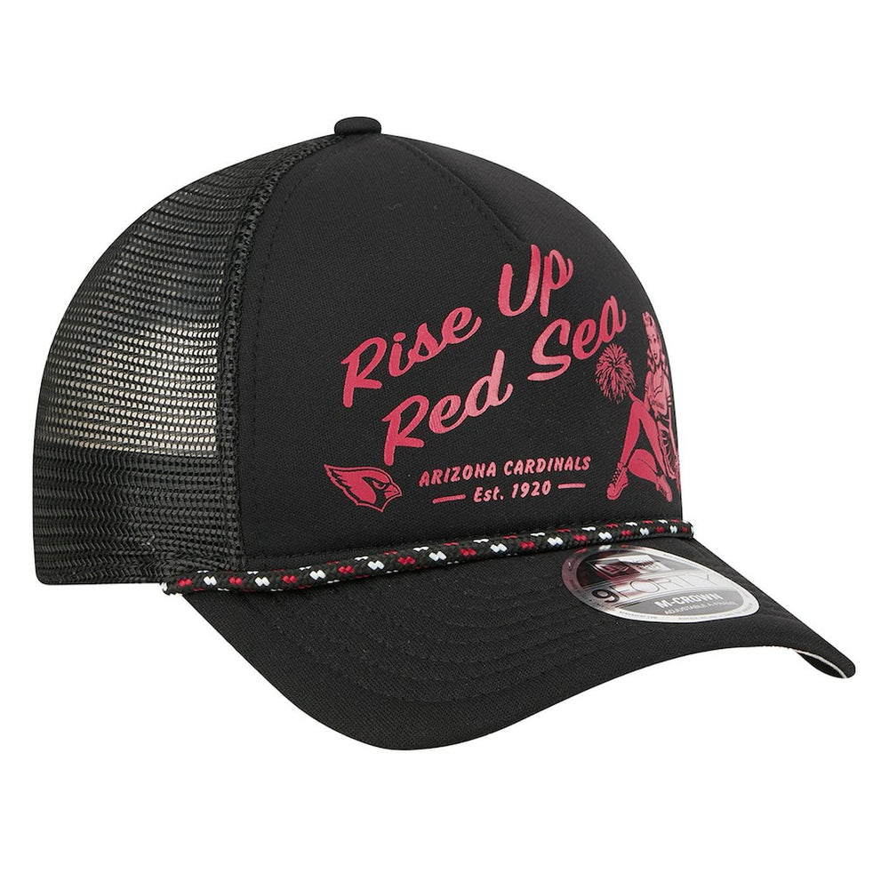 Arizona Cardinals New Era Gas Station 9FORTY A-Frame M-Crown Adjustable Trucker Hat Black