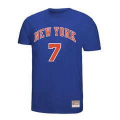 Carmelo Anthony New York Knicks Hardwood Classics Retro Name & Number T-Shirt Royal | Mitchell & Ness