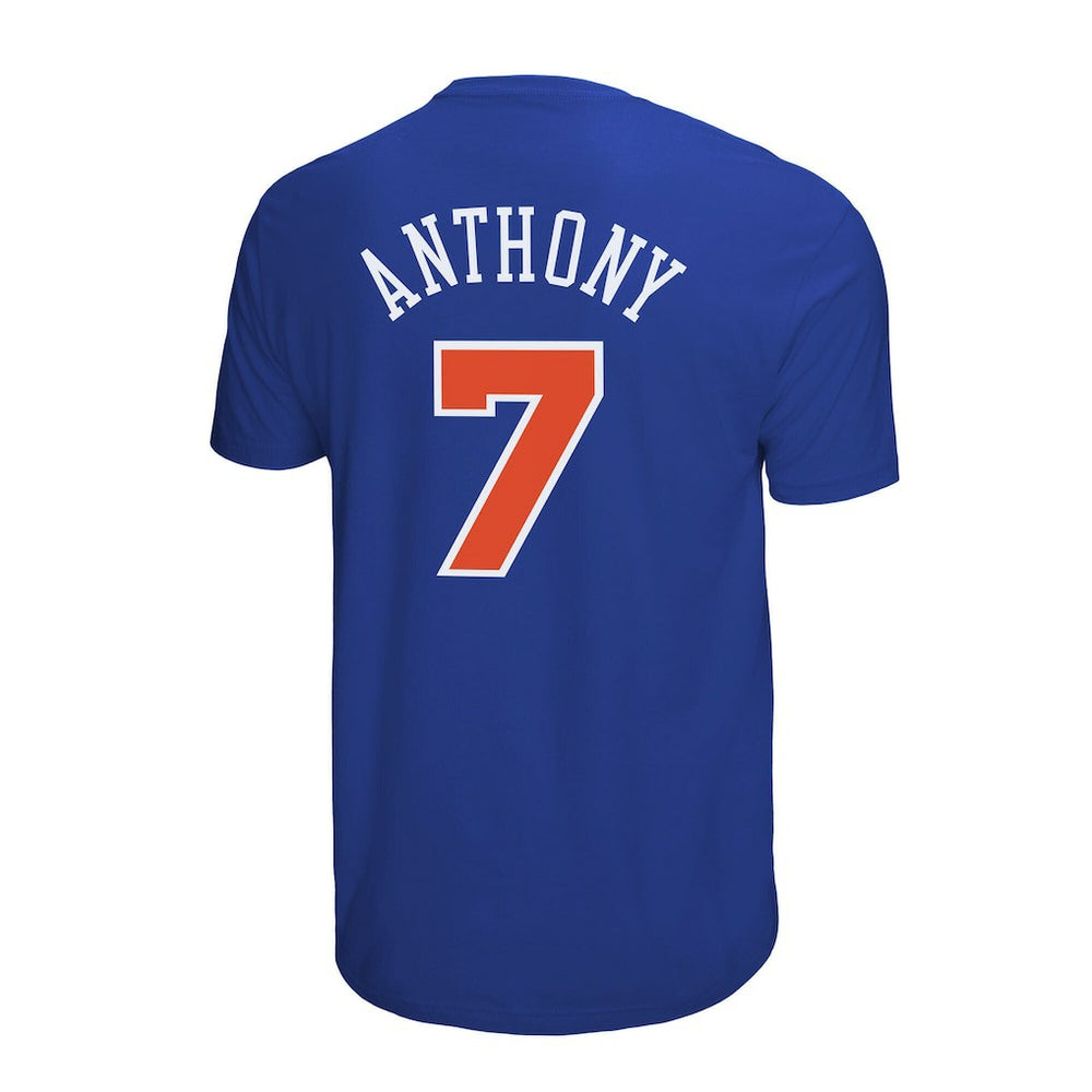 Carmelo Anthony New York Knicks Hardwood Classics Retro Name & Number T-Shirt Royal | Mitchell & Ness