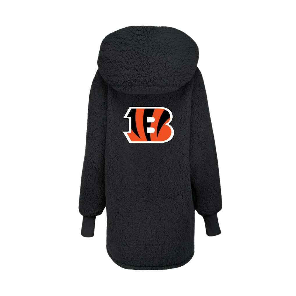 Cincinnati Bengals Jill Martin Women's Oversized Hooded Lounger Black