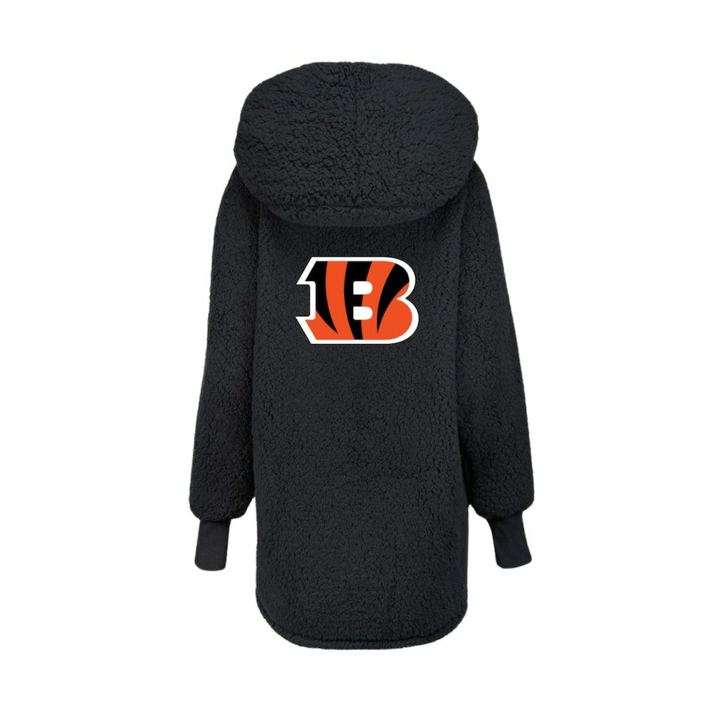 Cincinnati Bengals Jill Martin Women's Oversized Hooded Lounger Black