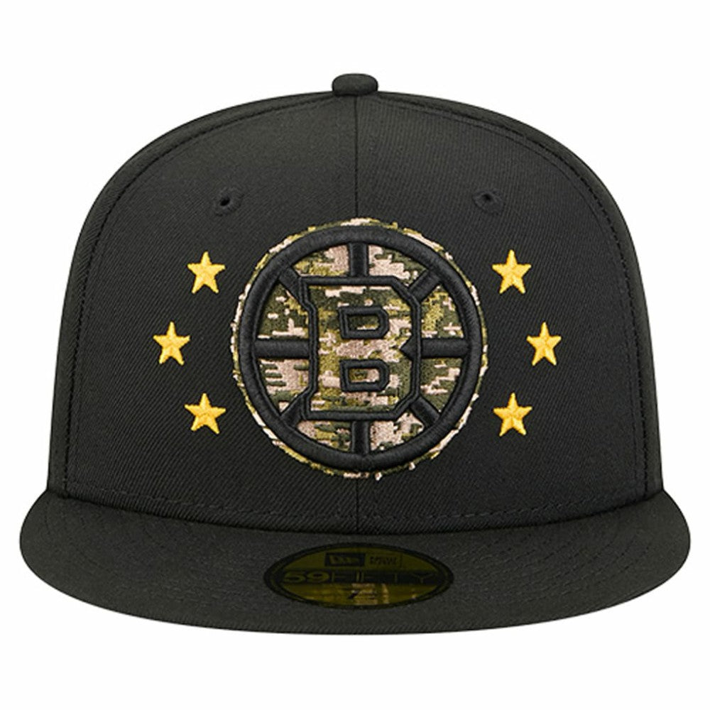 Boston Bruins New Era Military Appreciation Digital Camo Stars 59FIFTY Fitted Hat - Black - NHL 203166779