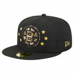 Boston Bruins New Era Military Appreciation Digital Camo Stars 59FIFTY Fitted Hat - Black - NHL 203166779