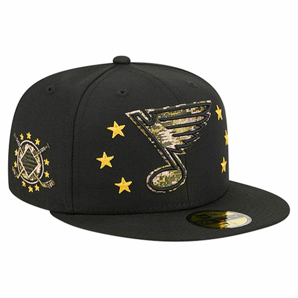 St. Louis Blues New Era Military Appreciation Digital Camo Stars 59FIFTY Fitted Hat - Black - NHL 203166780