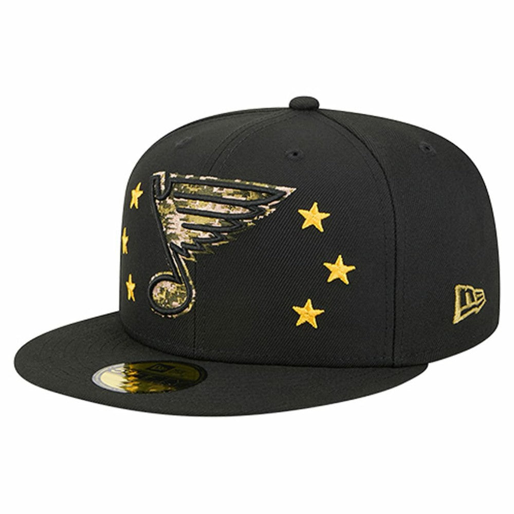 St. Louis Blues New Era Military Appreciation Digital Camo Stars 59FIFTY Fitted Hat - Black - NHL 203166780