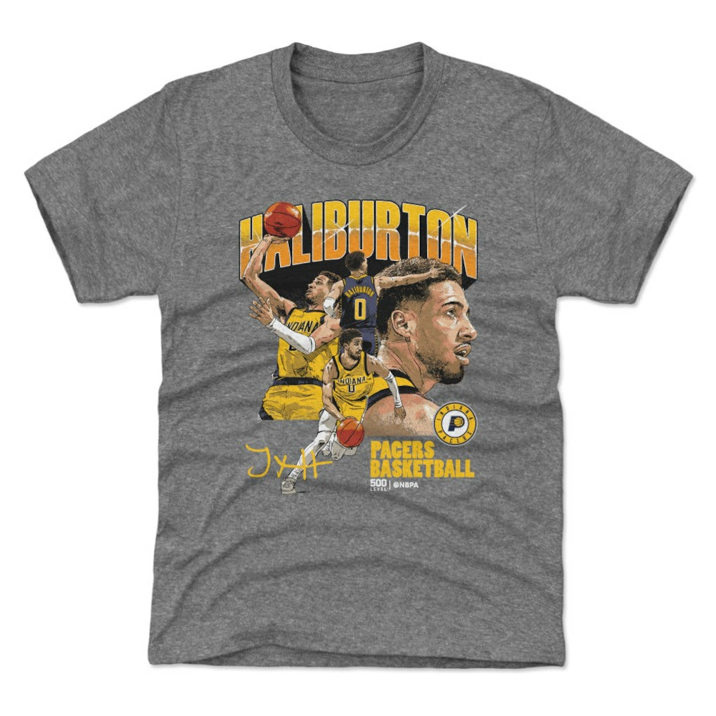 Tyrese Haliburton Indiana Pacers 500 Level Youth Collage T-Shirt Gray