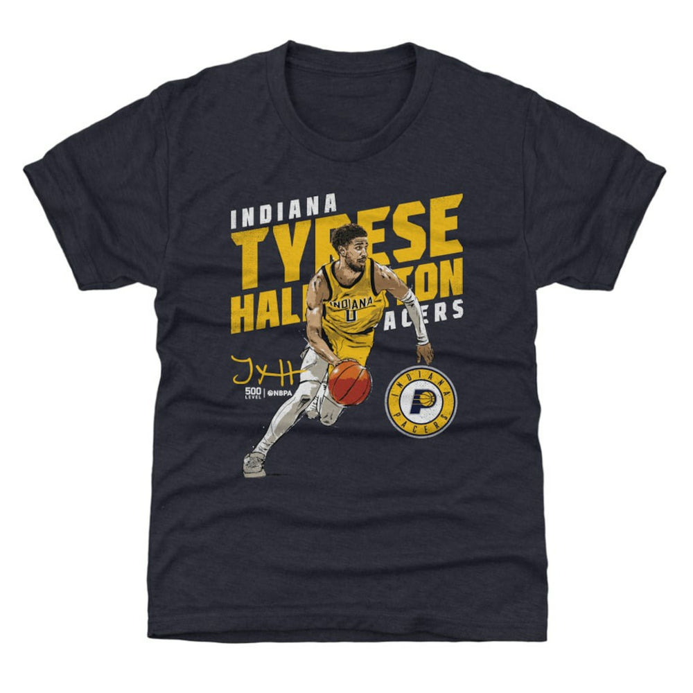 Tyrese Haliburton Indiana Pacers 500 Level Youth Slant T-Shirt Navy