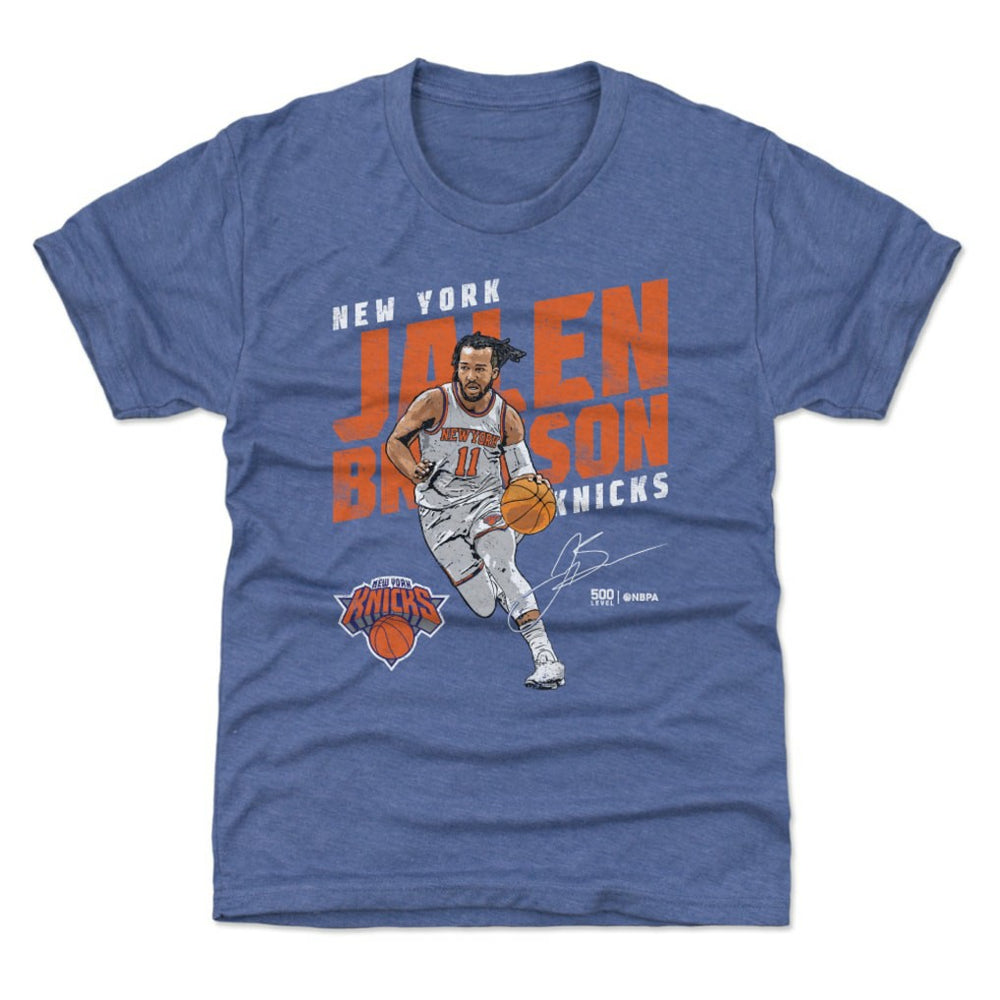 Jalen Brunson New York Knicks 500 Level Youth Slant T-Shirt Blue