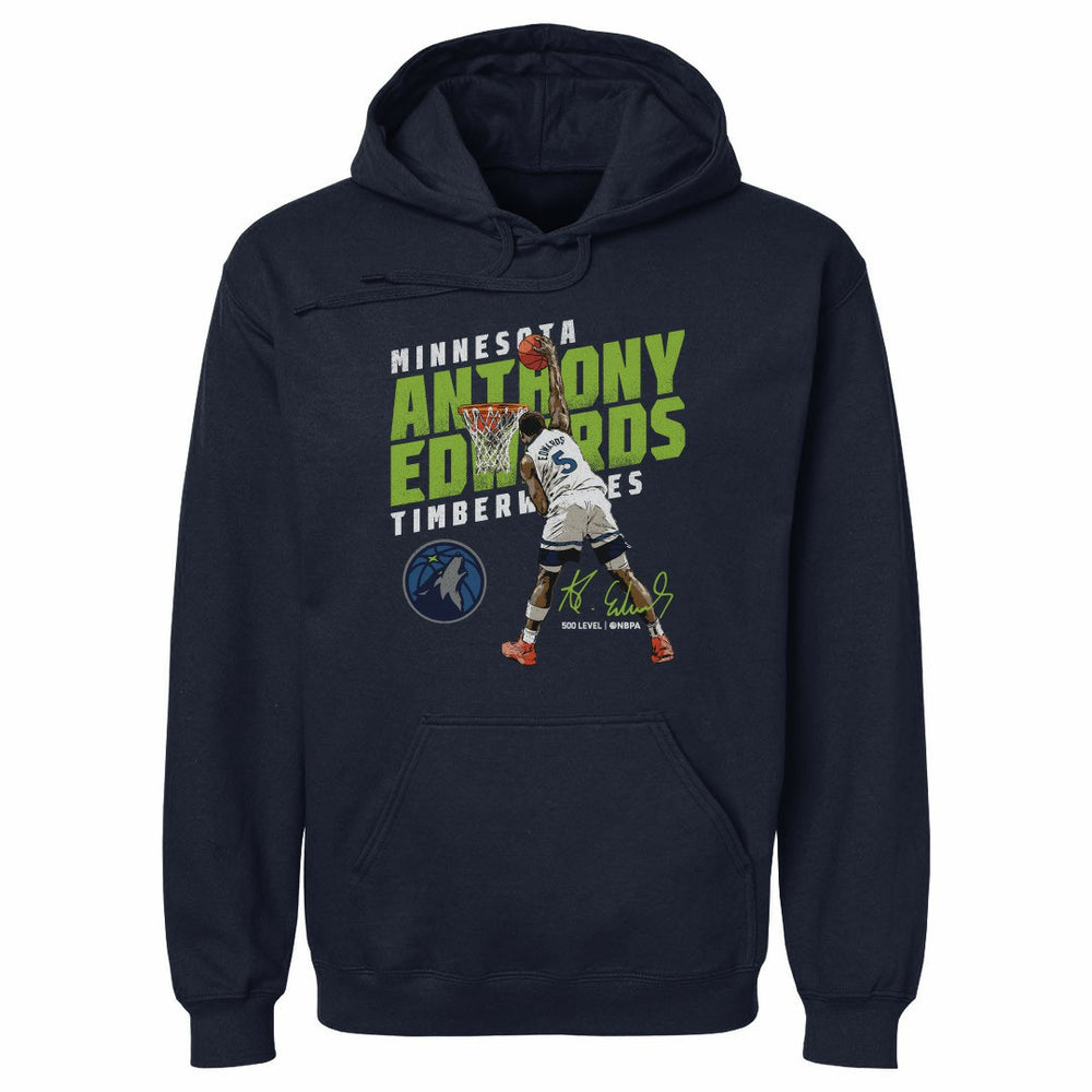Anthony Edwards Minnesota Timberwolves 500 Level Slant Pullover Hoodie Navy