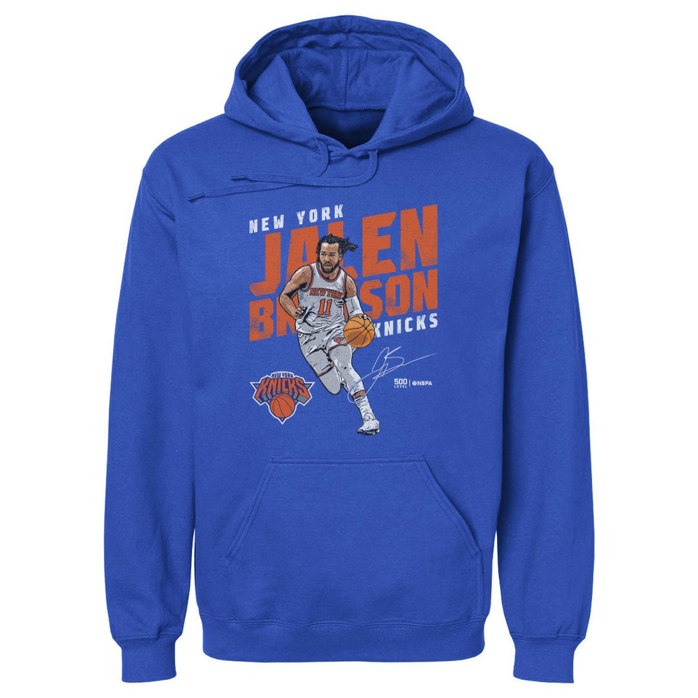 Jalen Brunson New York Knicks 500 Level Slant Pullover Hoodie Blue
