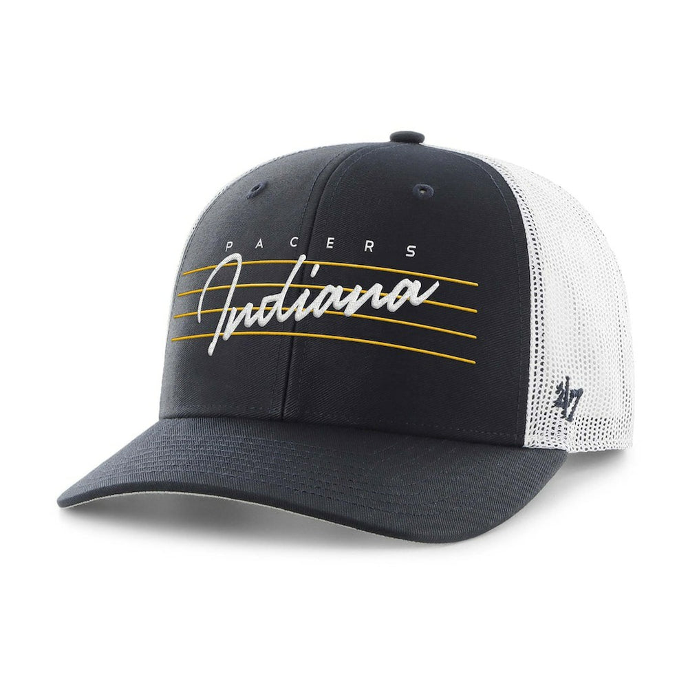 Indiana Pacers '47 Downburst Trucker Adjustable Hat Navy | 47 brand outlet