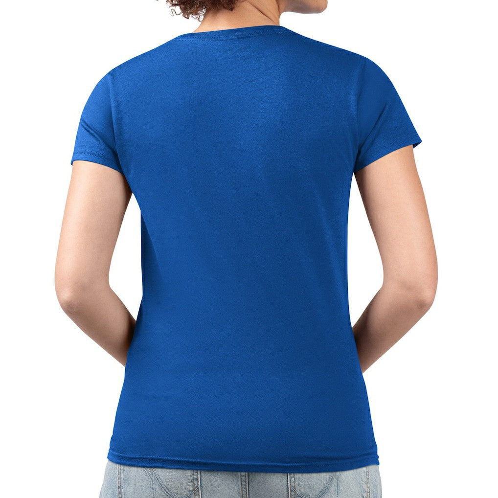 Indianapolis Colts G-III 4Her by Carl Banks Women's Super-Slim Fit Lightweight Pinstripe Circle V-Neck T-Shirt Royal