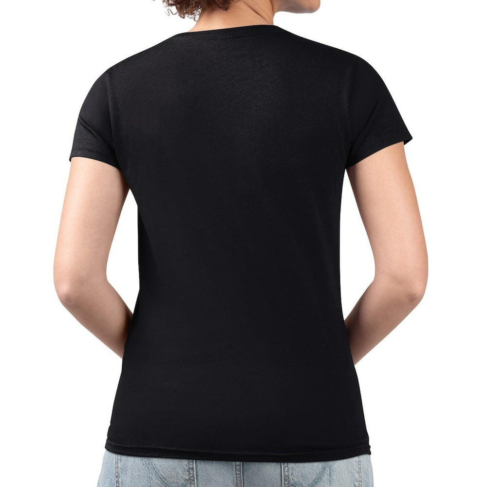 Baltimore Ravens G-III 4Her by Carl Banks Women's Super-Slim Fit Lightweight Pinstripe Circle V-Neck T-Shirt Black