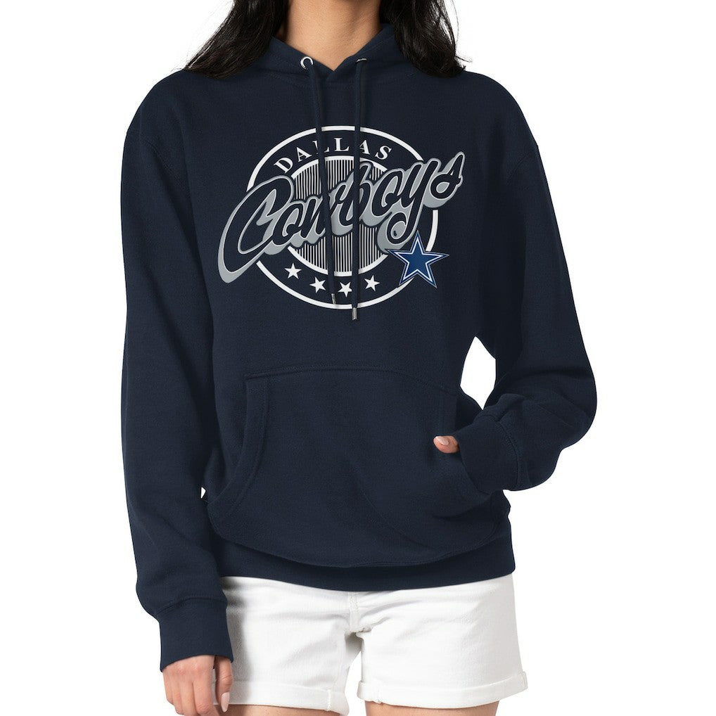 Dallas Cowboys G-III 4Her by Carl Banks Women's Pinstripe Circle Fleece Pullover Hoodie Navy