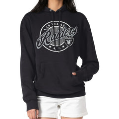 Las Vegas Raiders G-III 4Her by Carl Banks Women's Pinstripe Circle Fleece Pullover Hoodie Black