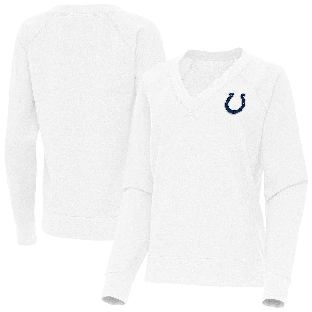 Indianapolis Colts Antigua Women's Varsity Tri-Blend V-Neck Long Sleeve T-Shirt White