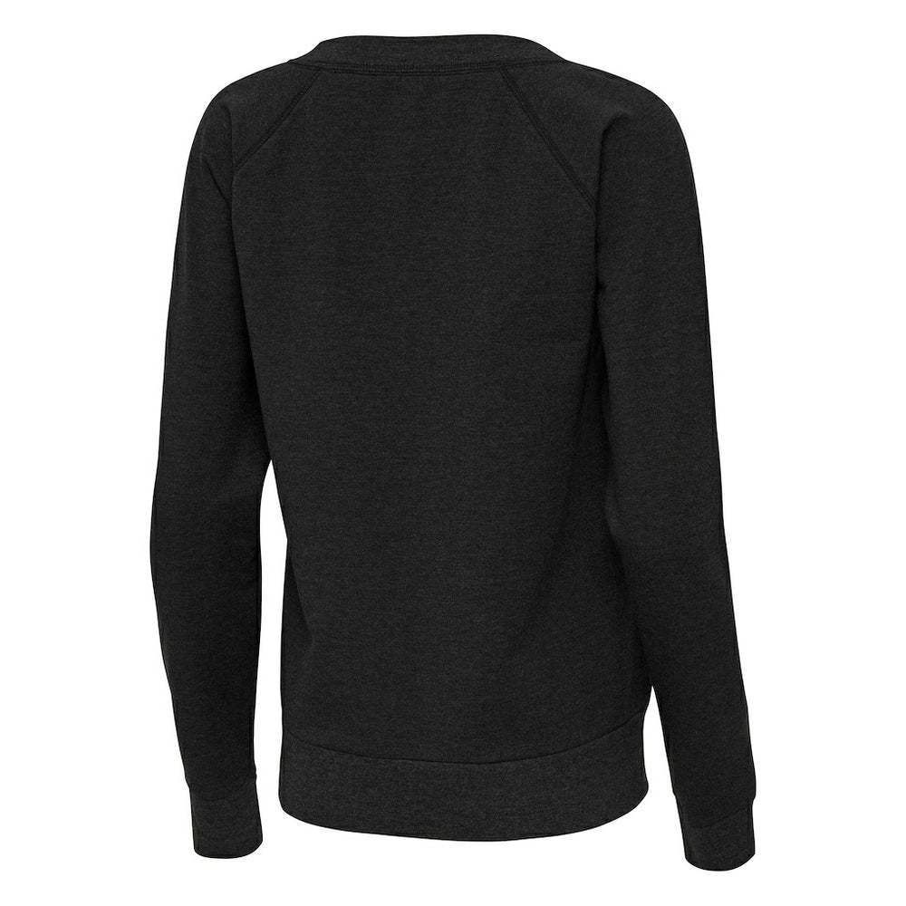 Pittsburgh Steelers Antigua Women's Varsity Tri-Blend V-Neck Long Sleeve T-Shirt Heather Black