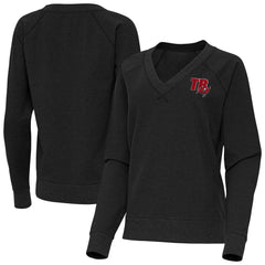 Tampa Bay Buccaneers Antigua Women's Varsity Tri-Blend V-Neck Long Sleeve T-Shirt Heather Black