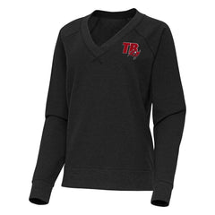 Tampa Bay Buccaneers Antigua Women's Varsity Tri-Blend V-Neck Long Sleeve T-Shirt Heather Black