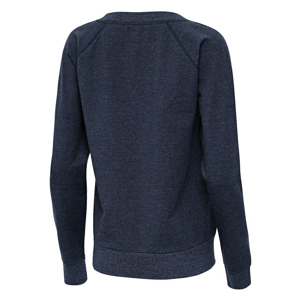 New England Patriots Antigua Women's Varsity Tri-Blend V-Neck Long Sleeve T-Shirt Heather Navy