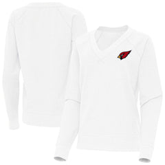 Arizona Cardinals Antigua Women's Varsity Tri-Blend V-Neck Long Sleeve T-Shirt White