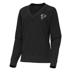 Atlanta Falcons Antigua Women's Varsity Tri-Blend V-Neck Long Sleeve T-Shirt Heather Black