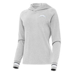 Los Angeles Chargers Antigua Women's Trek Raglan Pullover Hoodie Heather Gray